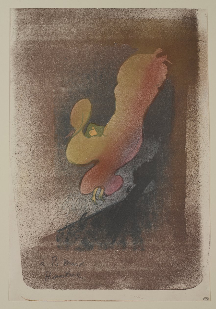 Miss Loïe Fuller, 1893 (litografia colorida em papel de parede) de Henri de Toulouse Lautrec