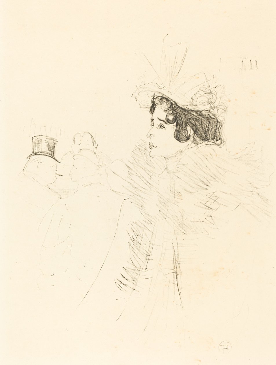 Miss May Belfort no Irish and American Bar, rue Royale Miss Belfort Belfort au Irish..., 1895. de Henri de Toulouse Lautrec