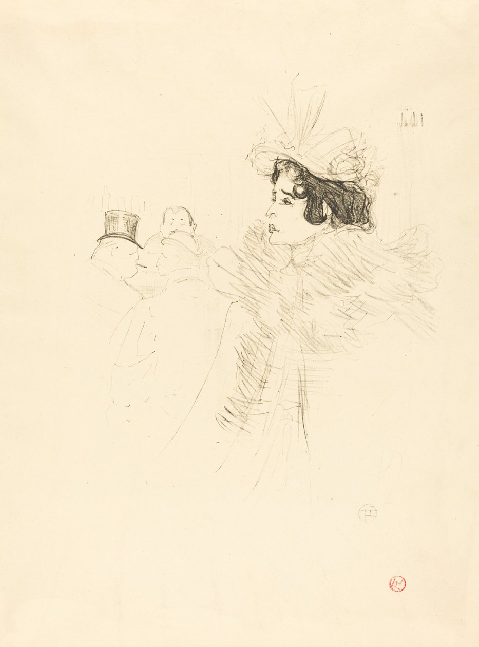 Miss May Belfort no Irish and American Bar, rue Royale Miss Belfort Belfort au Irish..., 1895. de Henri de Toulouse Lautrec