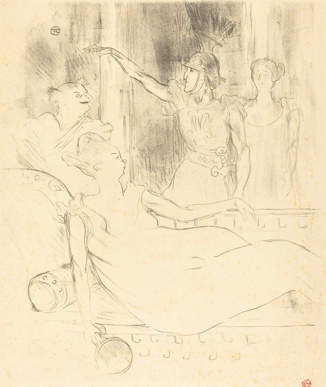 Mme. Simon-Girard, Brasseur e Guy em "La belle Helene" de Henri de Toulouse Lautrec