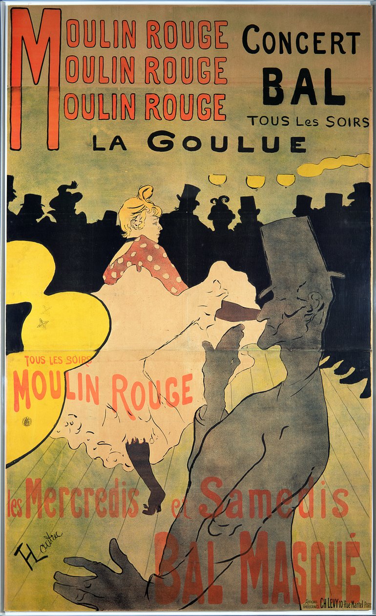 Moulin Rouge: O Goulue, 1891 de Henri de Toulouse Lautrec