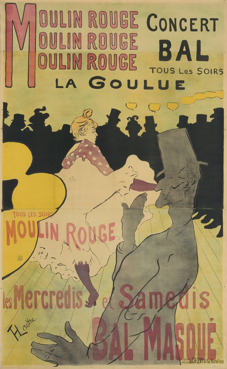 Moulin Rouge, La Goulue, 1891 de Henri de Toulouse Lautrec
