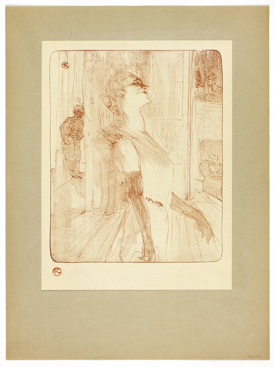 No Palco, prato um de Yvette Guilbert de Henri de Toulouse Lautrec