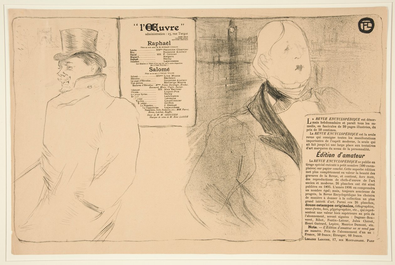 Oscar Wilde e Romain Coolus (Oscar Wilde e Romain Coolus) de Henri de Toulouse Lautrec