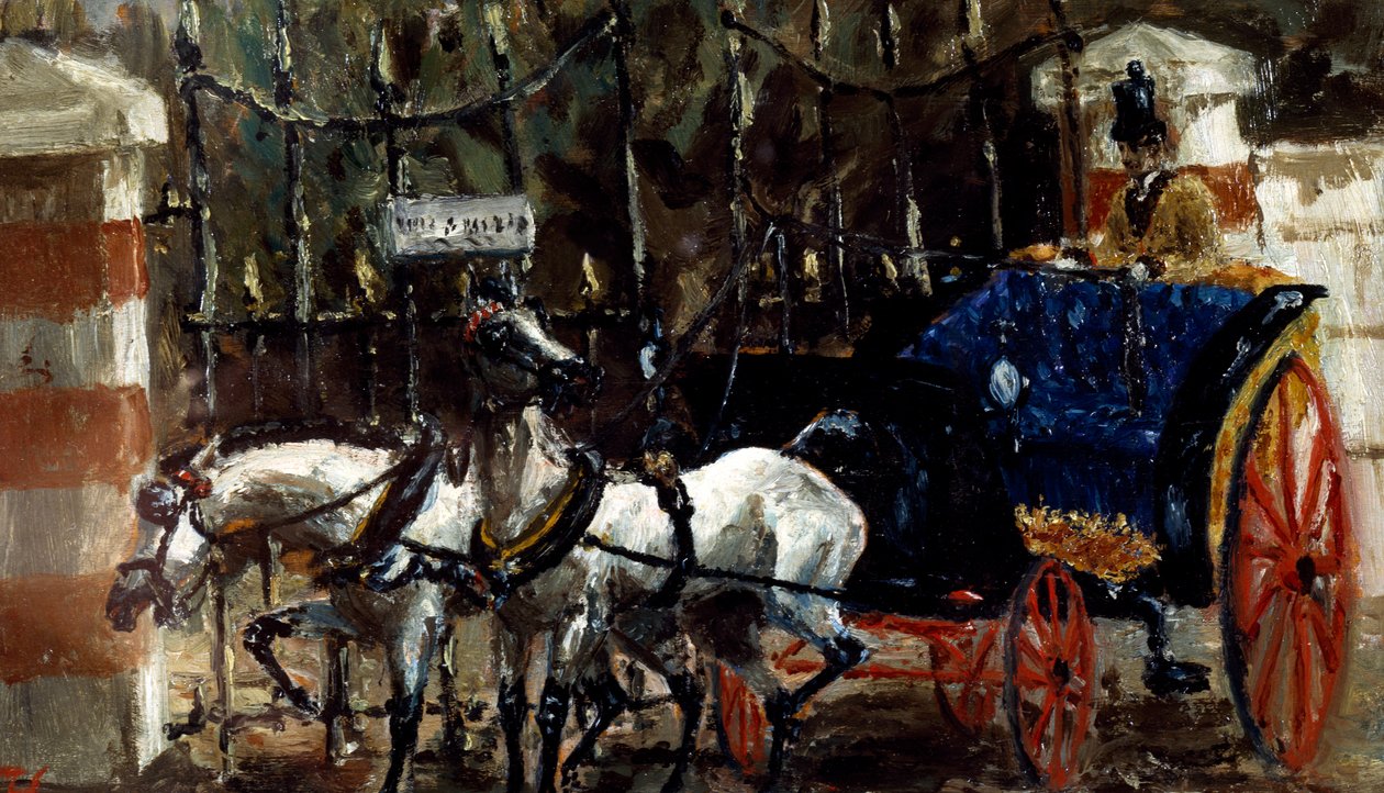 Par de cavalos em frente ao portão de Henri de Toulouse Lautrec