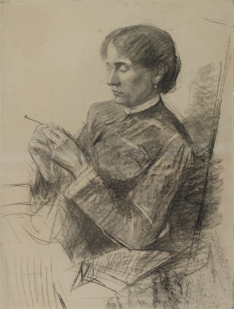 Retrato da Condessa Adele de Toulouse-Lautrec, 1882 (carvão sobre papel) de Henri de Toulouse Lautrec