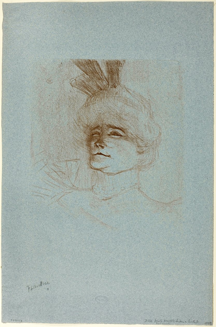 Retrato de Mademoiselle Marcelle Lender, vista de três quartos de Henri de Toulouse Lautrec