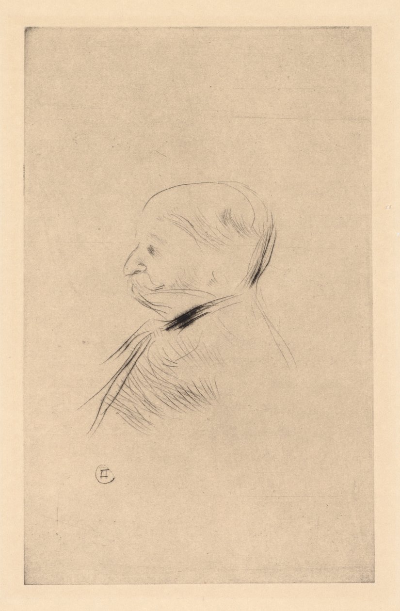 Portrait of a Man Retrato de um homem, impresso em 1898 em 1927. de Henri de Toulouse Lautrec