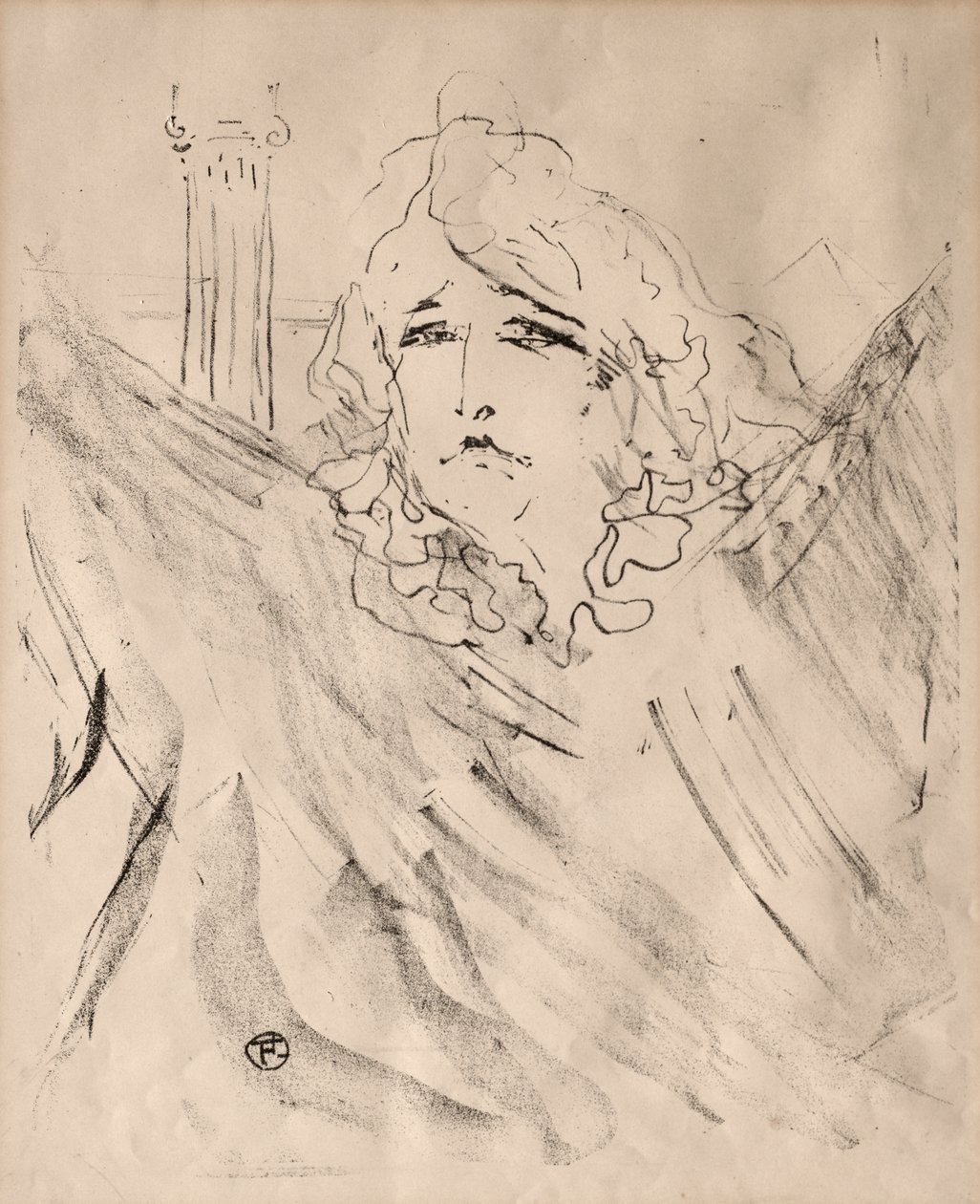 Retratos de Atores e Atrizes: Treze Litografias: Sarah Bernhardt de Henri de Toulouse Lautrec