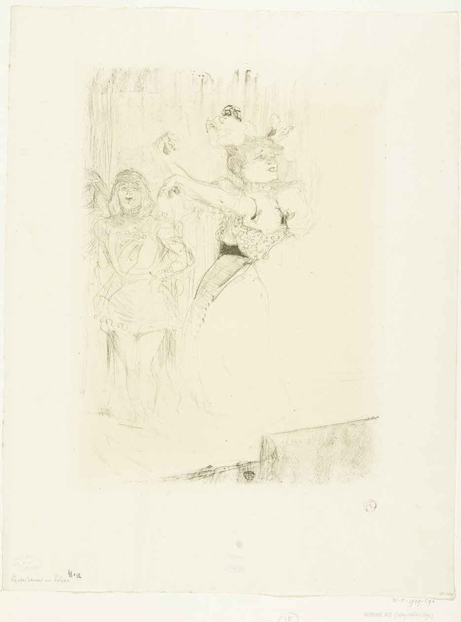 Retrato da atriz Marcelle Lender dançando o boléro na ópera Chilpéric Lender dansant le pas de bolero de Henri de Toulouse Lautrec