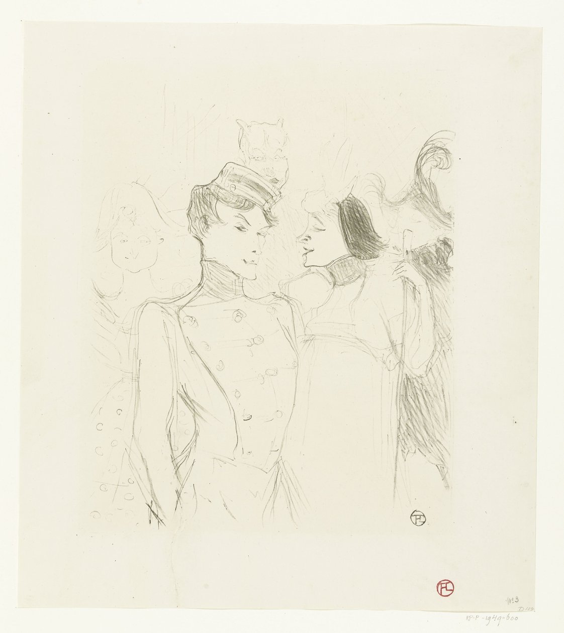 Retrato das atrizes Marcelle Lender e Eve Lavallière em uma revista no Théâtre des Variétés Credor e Lavallière de Henri de Toulouse Lautrec