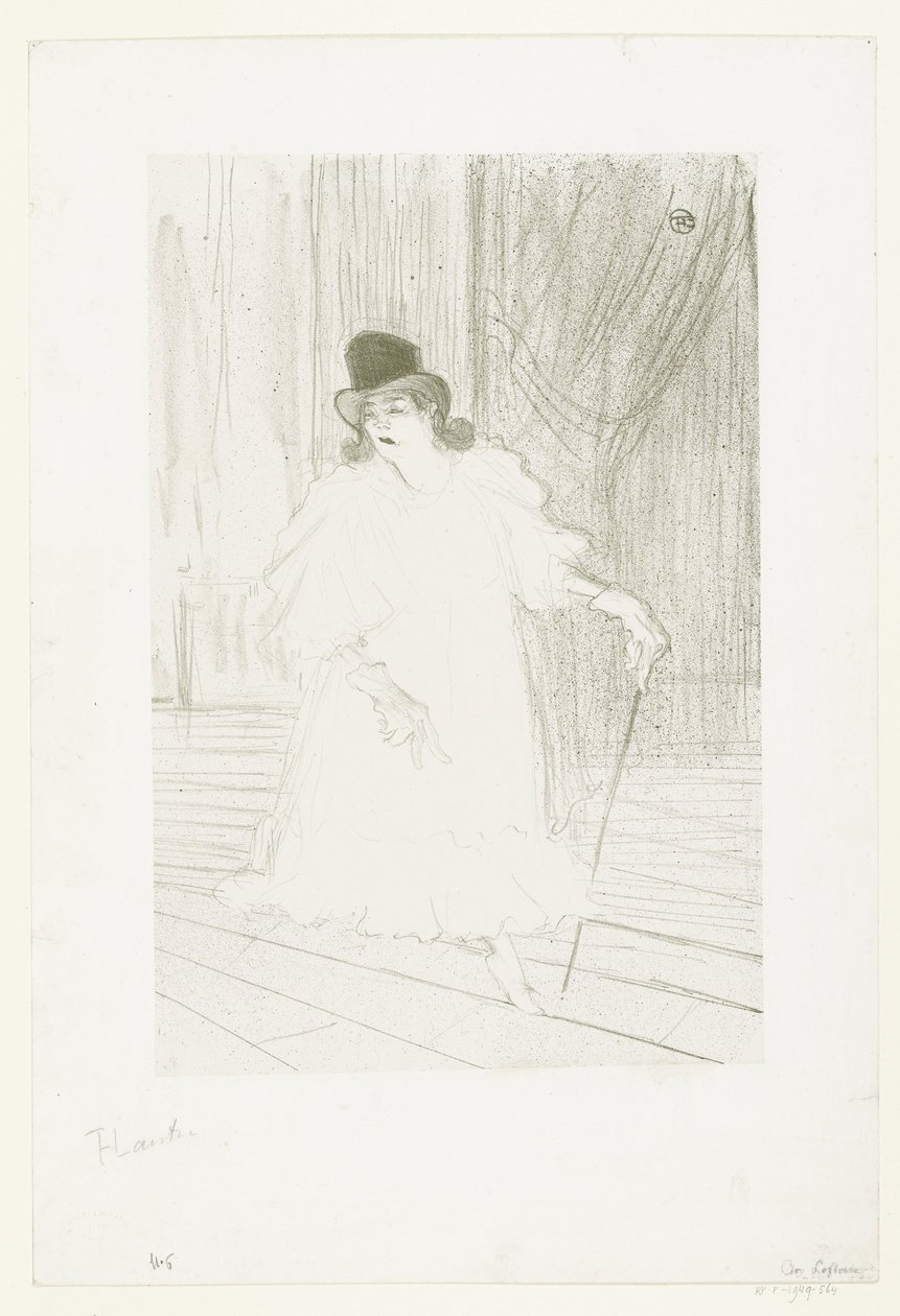Retrato da cantora Cecy Loftus no palco no teatro Cecy Loftus de Henri de Toulouse Lautrec
