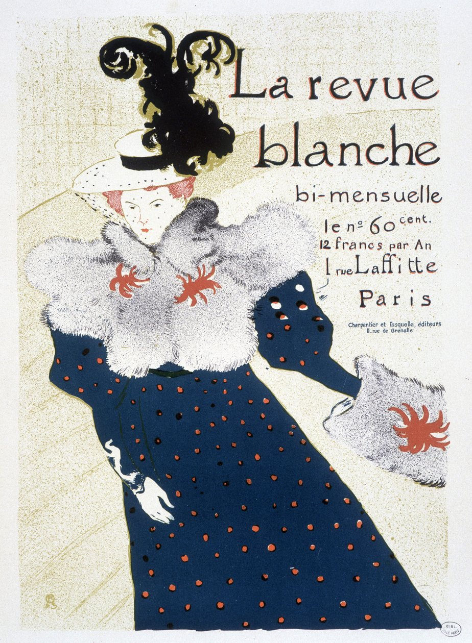 Cartaz para La Revue blanche produzido por Henri de Toulouse - Lautrec em 1895. de Henri de Toulouse Lautrec
