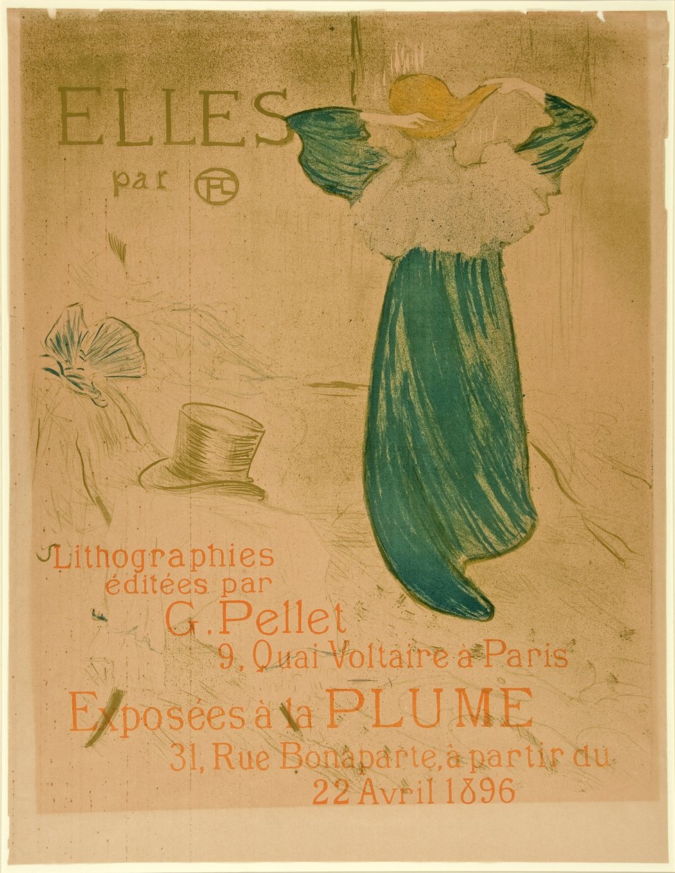 Cartaz de Frontispício para Elles, pub. 1896 (cor litho) de Henri de Toulouse Lautrec