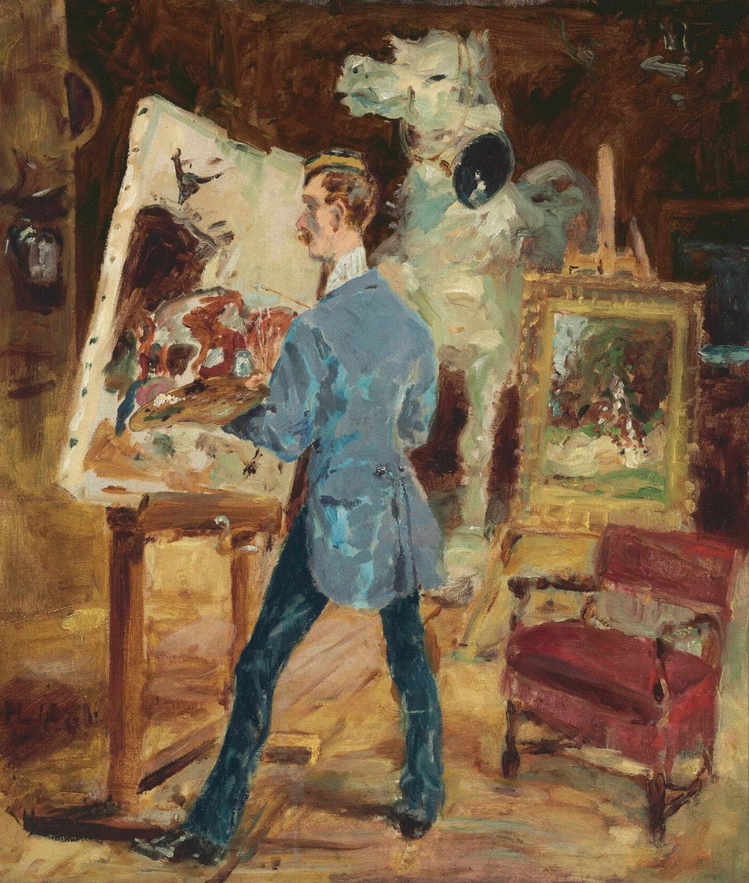 Princeteau em seu estúdio; Princeteau em seu Atelier, 1881 de Henri de Toulouse Lautrec