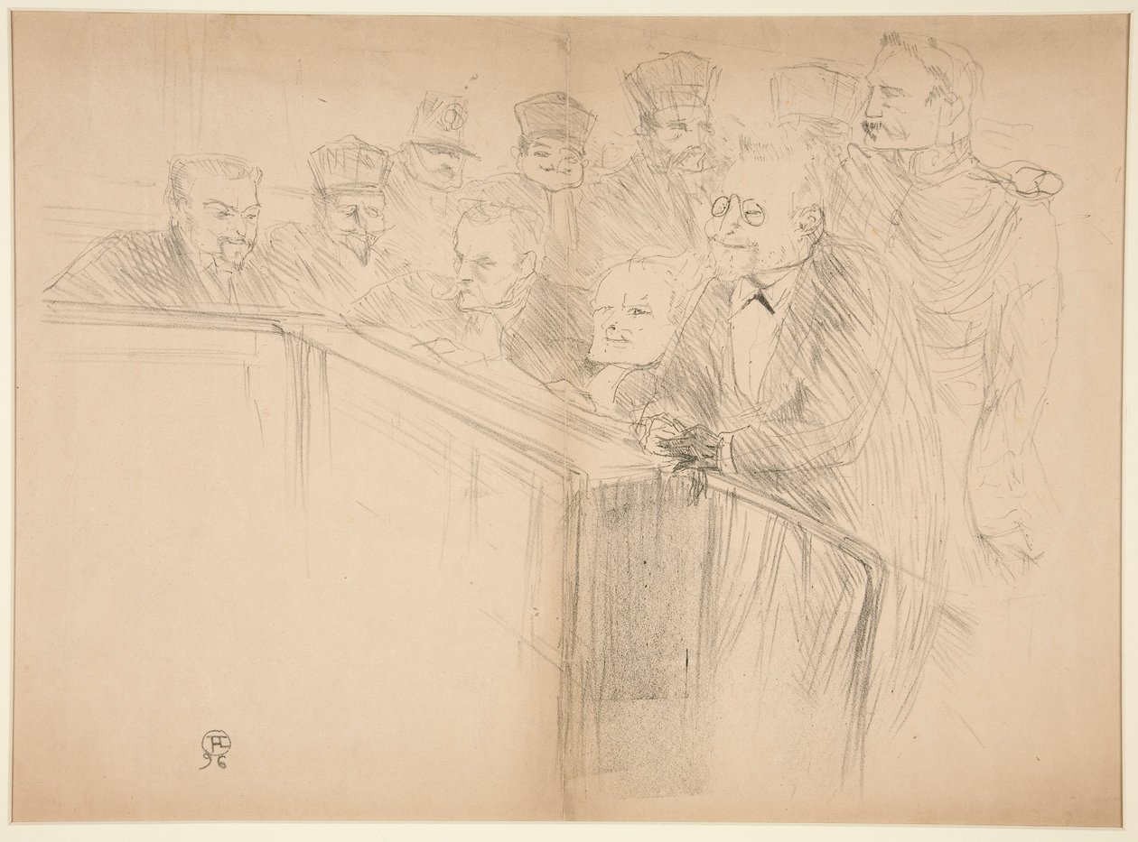 Proc?s Arton, premi?re planche (The Arton Trial, primeiro prato) de Henri de Toulouse Lautrec