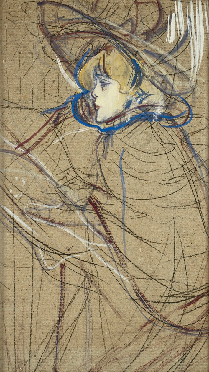 Perfil da Mulher: Jane Avril; Perfil de Mulher: Jane Avril, 1893 de Henri de Toulouse Lautrec
