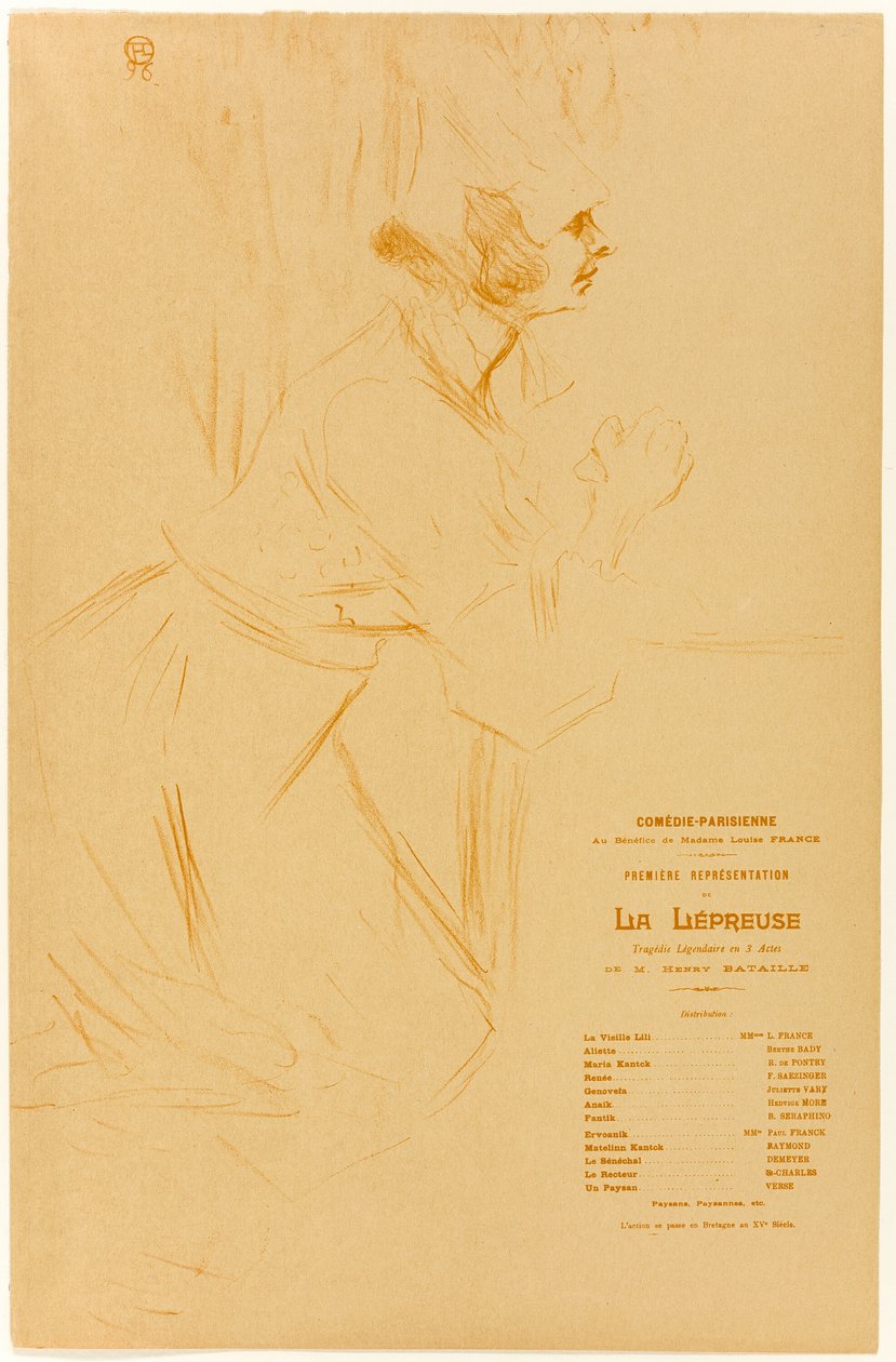 Programa para La Lépreuse de Henri de Toulouse Lautrec