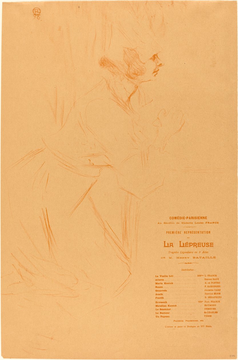 Programa para "O Leproso" de Henri de Toulouse Lautrec