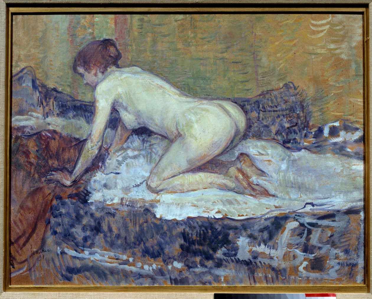 Vermelho, Cabeça Nua Agachado de Henri de Toulouse Lautrec