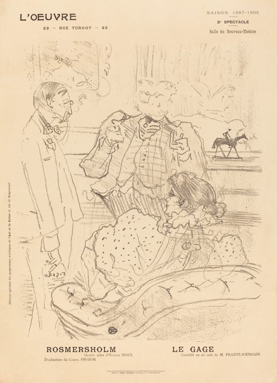 Rosmersholm, Le Gage, 1897. de Henri de Toulouse Lautrec