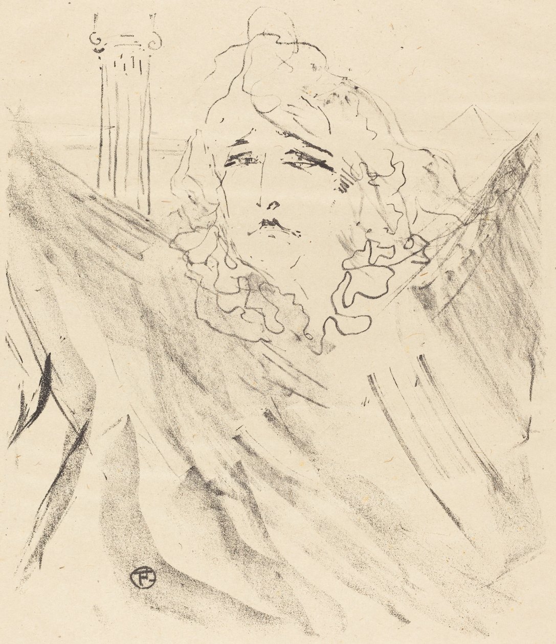 Sarah Bernhardt em "Cleópatra" (Sarah Bernhardt em "Cleópatra") de Henri de Toulouse Lautrec