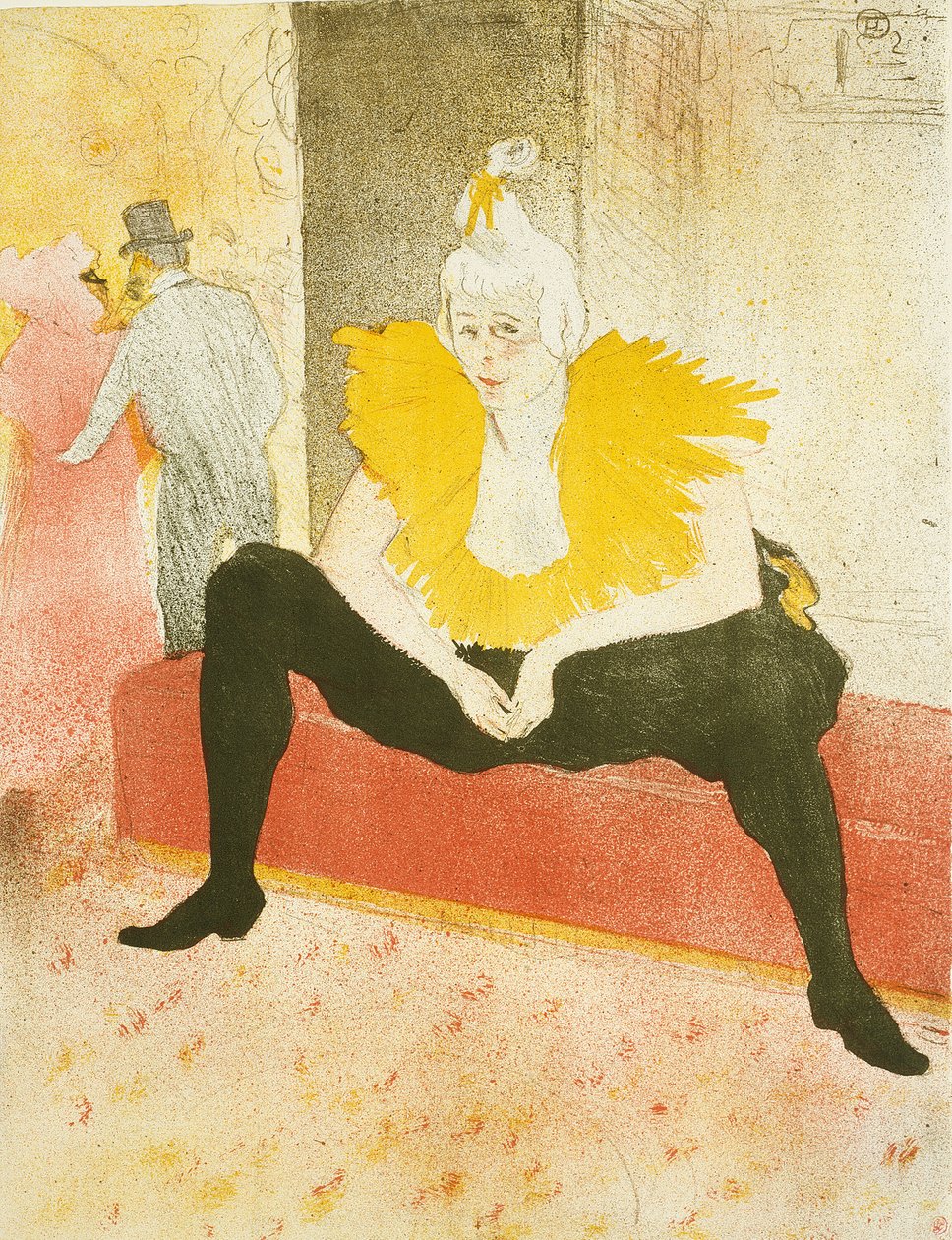 Palhaço sentado (Mademoiselle Cha-U-Kao), prato um de Elles de Henri de Toulouse Lautrec