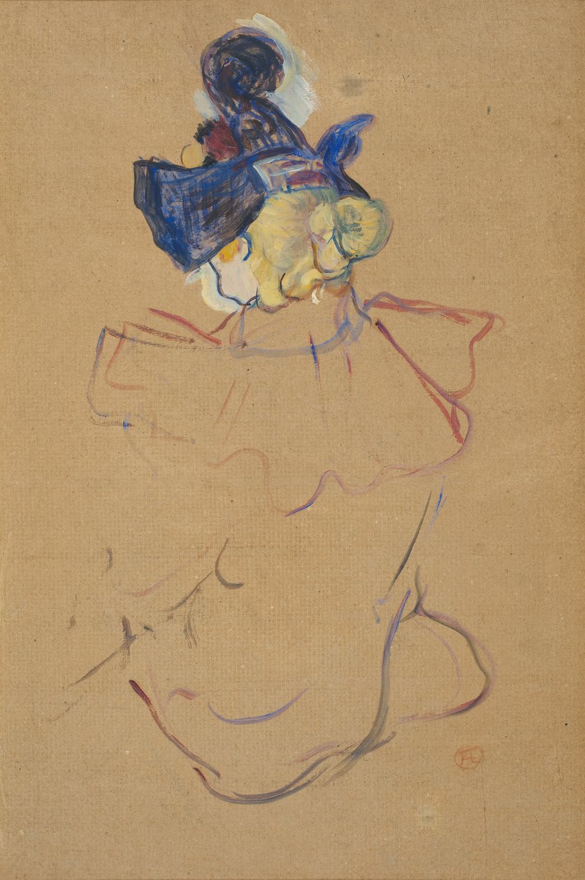 Mulher sentada por trás - Estudo para Au Moulin Rouge, 1892. de Henri de Toulouse Lautrec