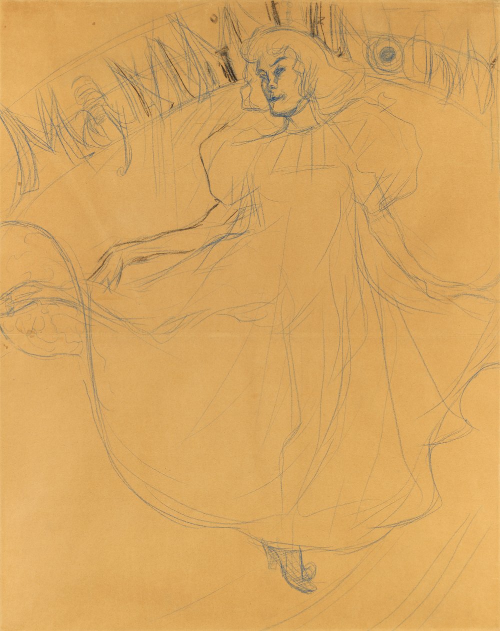 Estude para May Milton de Henri de Toulouse Lautrec