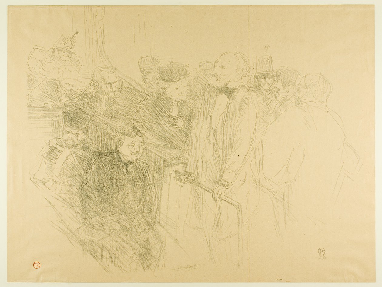 O Julgamento Arton, Ribot dando provas (segunda placa) de Henri de Toulouse Lautrec