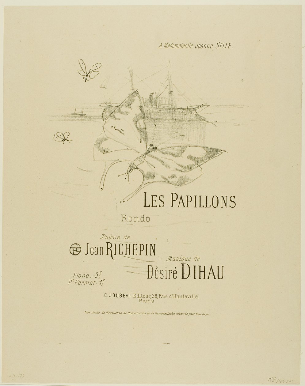 As Borboletas, de Melodias de Désiré Dihau de Henri de Toulouse Lautrec