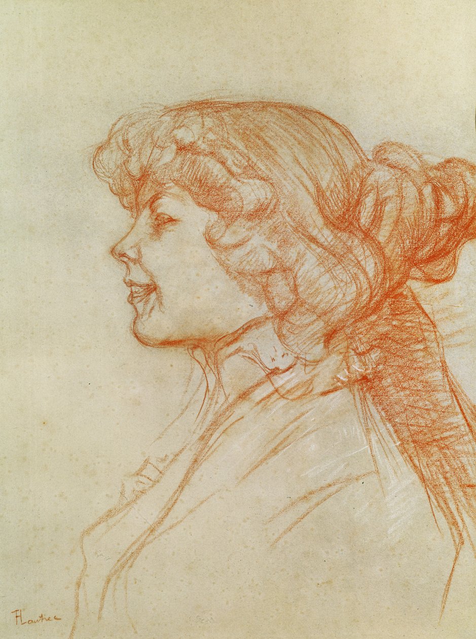 A Garota Inglesa na Estrela em Le Havre, 1899 (crayon on paper) de Henri de Toulouse Lautrec
