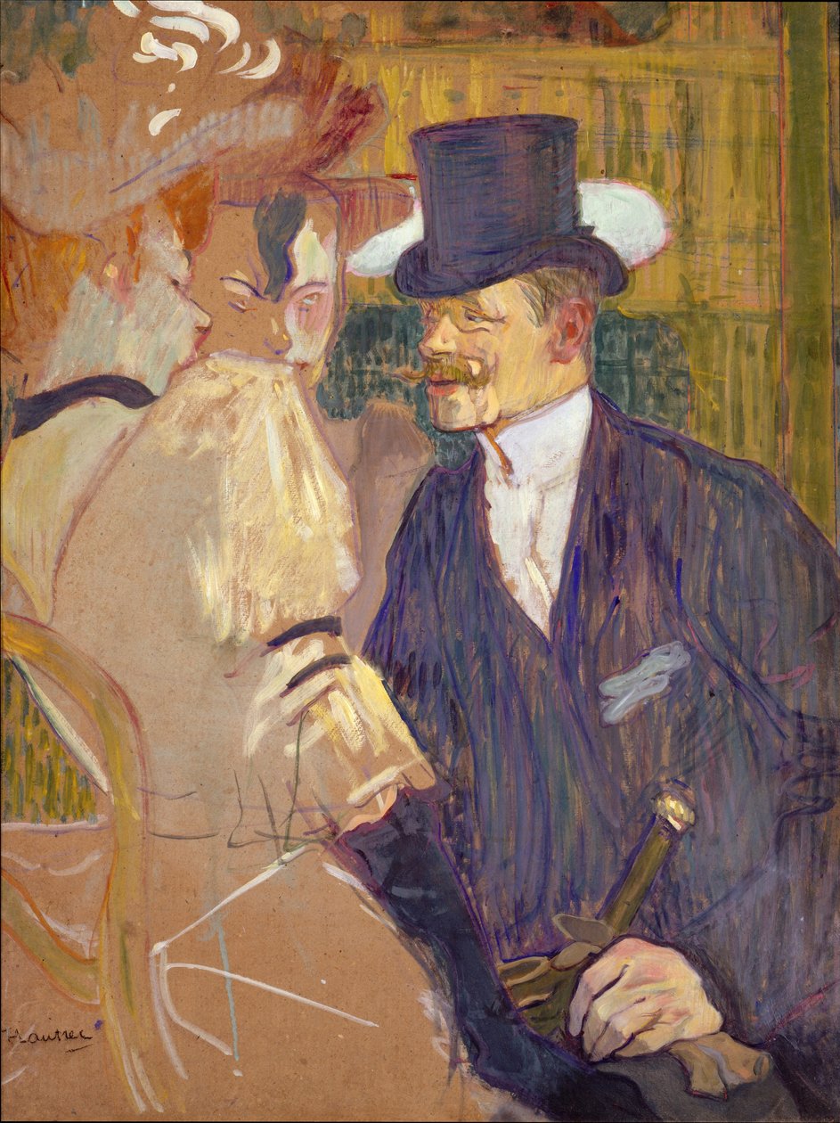 O inglês no Moulin Rouge, 1892 (óleo sobre papelão) de Henri de Toulouse Lautrec