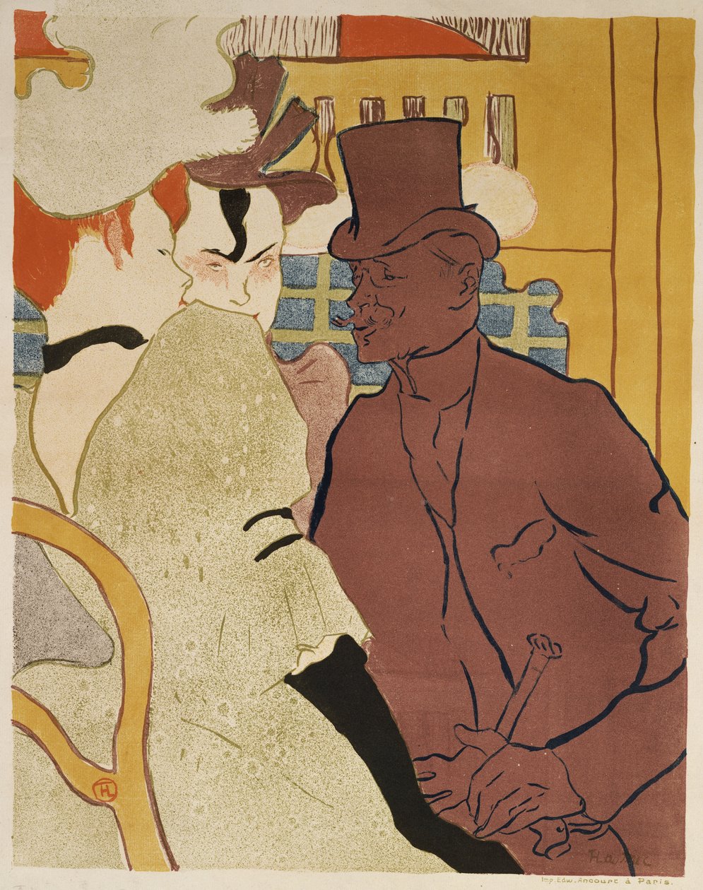 O inglês no Moulin Rouge, 1892 de Henri de Toulouse Lautrec
