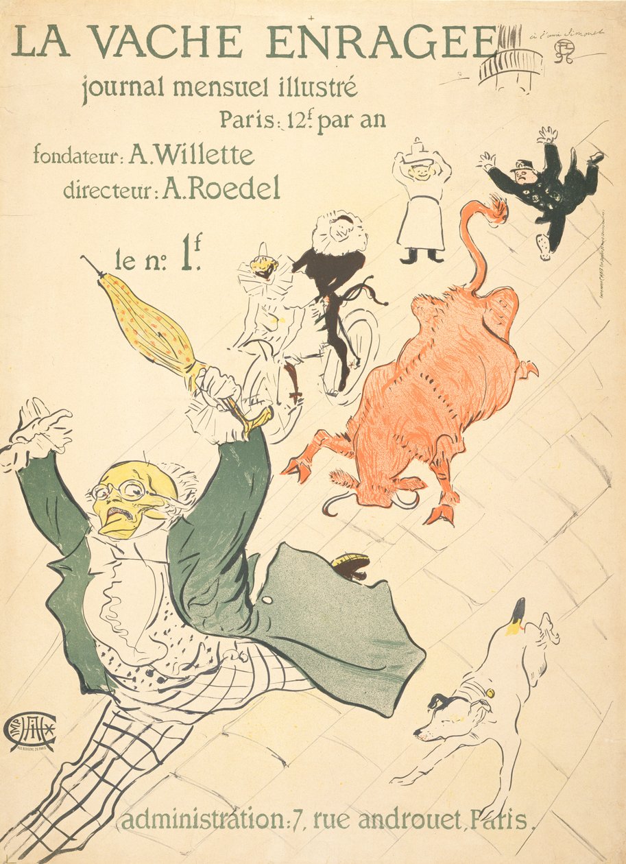 A Vaca Enfurecida, 1896 de Henri de Toulouse Lautrec