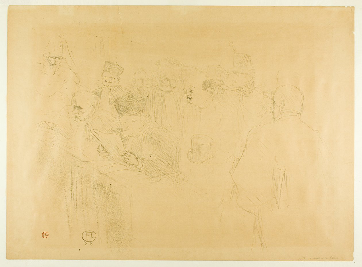 O julgamento de Lebaudy, Mademoiselle Marsy dando provas de Henri de Toulouse Lautrec