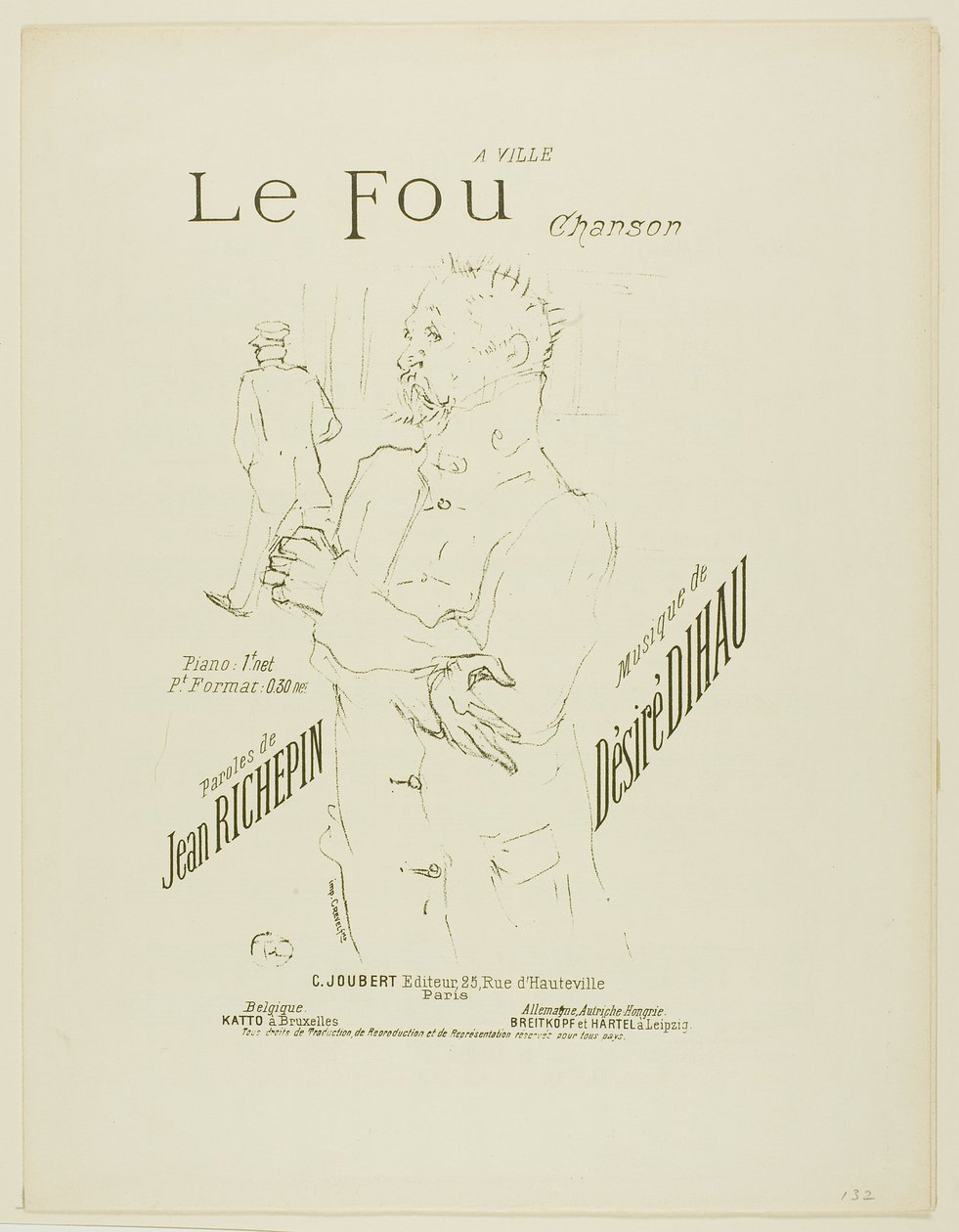 O Louco, de Melodias de Désiré Dihau de Henri de Toulouse Lautrec