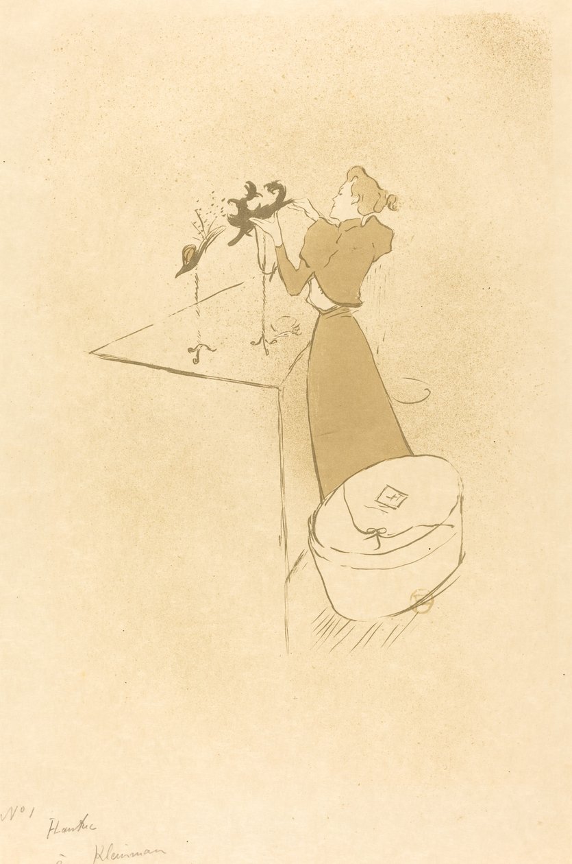 A chapeleira (A chapeleira - Renée Vert) de Henri de Toulouse Lautrec
