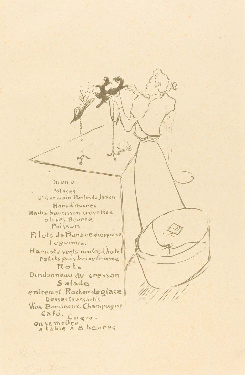 A chapeleira La Modiste - Renée Vert, 1893. de Henri de Toulouse Lautrec