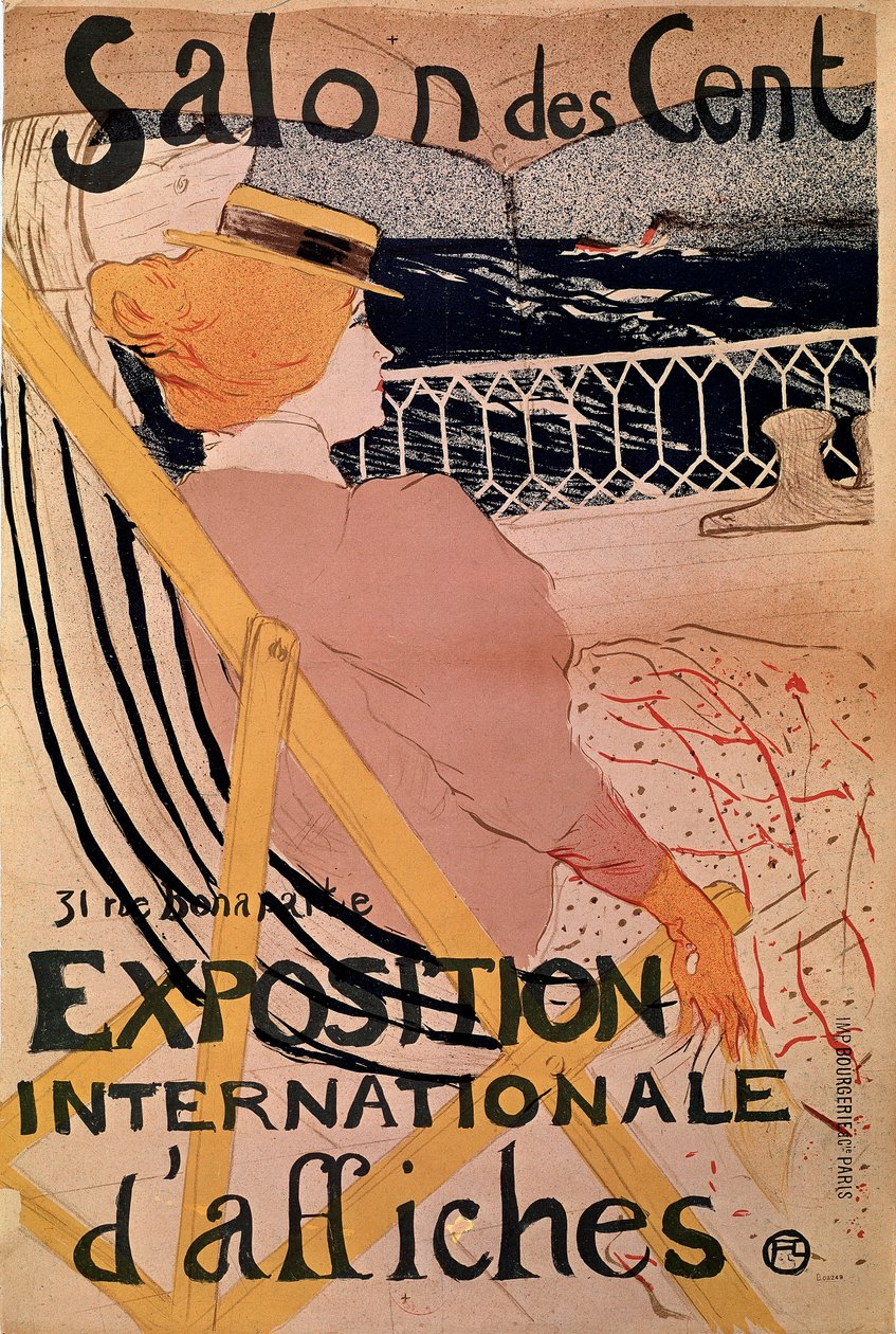 O Passagere do n. 54 Cartaz para o "Salon des Hundred", exposição internacional de cartazes. Litografia de Henri de Toulouse-Lautrec (Toulouse Lautrec) (1864-1901) 1896 Paris, B.N. de Henri de Toulouse Lautrec