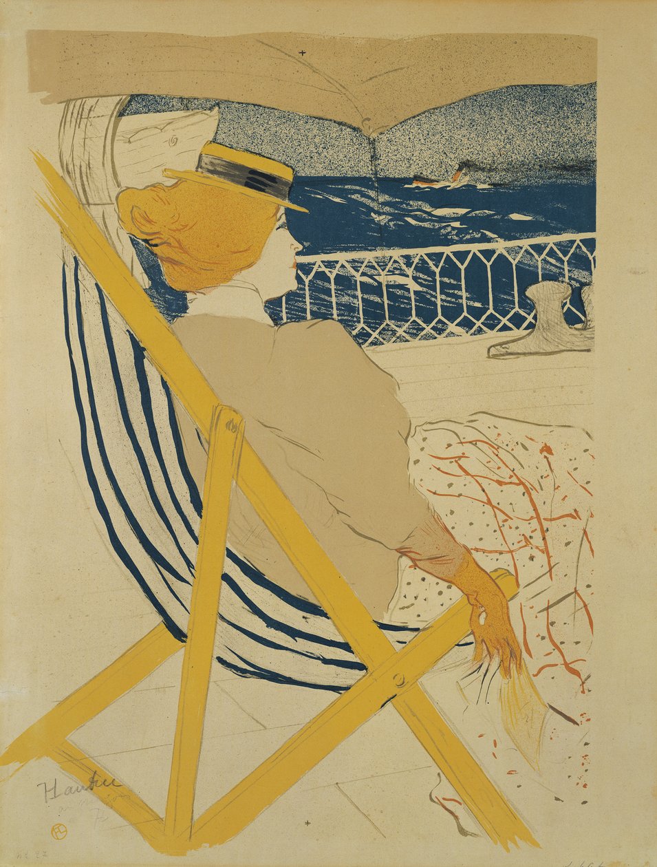 O passageiro na cabine 54 - Iatismo, 1895 de Henri de Toulouse Lautrec
