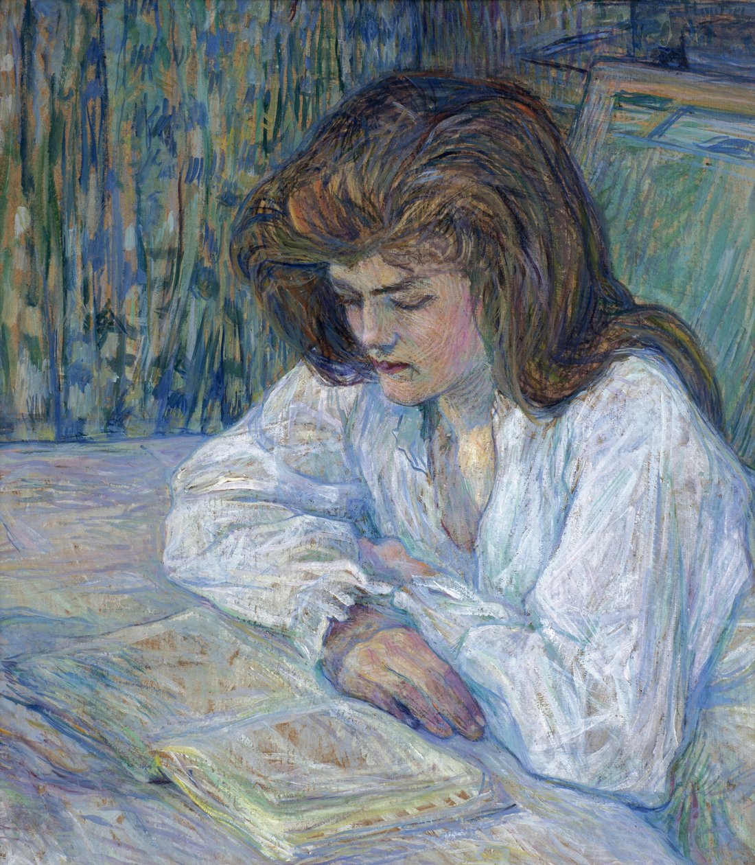 The Reader by Toulouse-Lautrec, Henri, de (1864-1901). Óleo sobre papelão, tamanho : 68x61 de Henri de Toulouse Lautrec