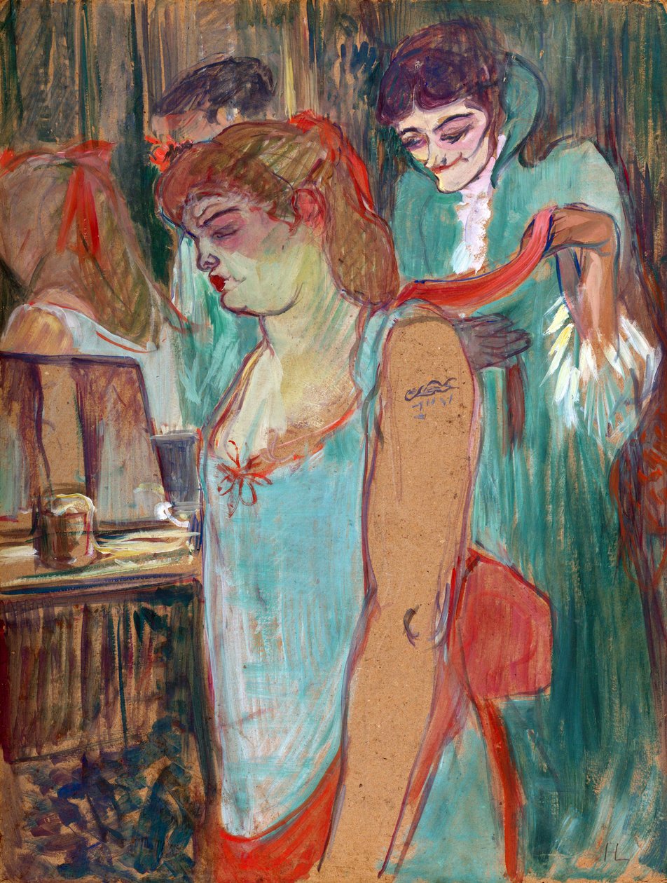 A Mulher Tatuada ou A Toilette - por Henri de Toulouse Lautrec (Toulouse-Lautrec)(1864-1901) de Henri de Toulouse Lautrec