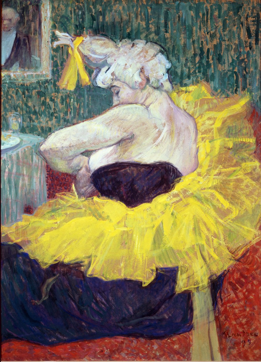 O palhaço Cha U Kao, artista no Moulin Rouge - óleo sobre papelão de Henri de Toulouse Lautrec