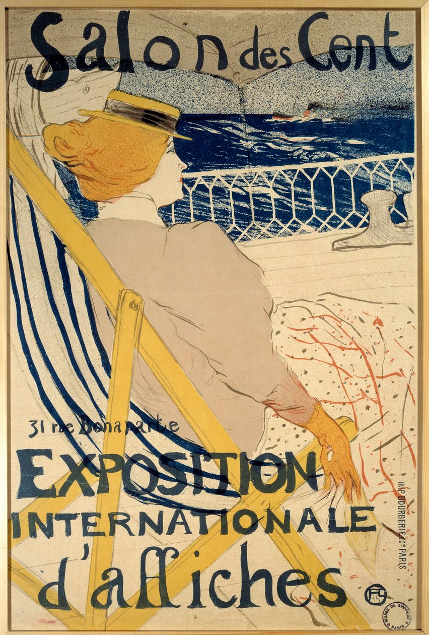 O passageiro do passeio de 54 iates. Cartaz para o Salon des Cents, 31 rue Bonaparte em Paris (exposição internacional de cartazes). Cartaz de Henri De Toulouse Lautrec (1864-1901) de Henri de Toulouse Lautrec