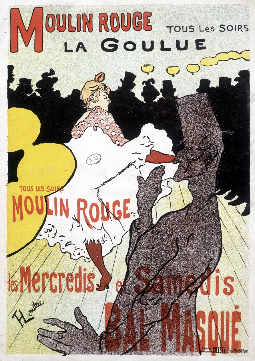 Cartaz de Toulouse Lautrec para Moulin Rouge e La Goulue de Henri de Toulouse Lautrec