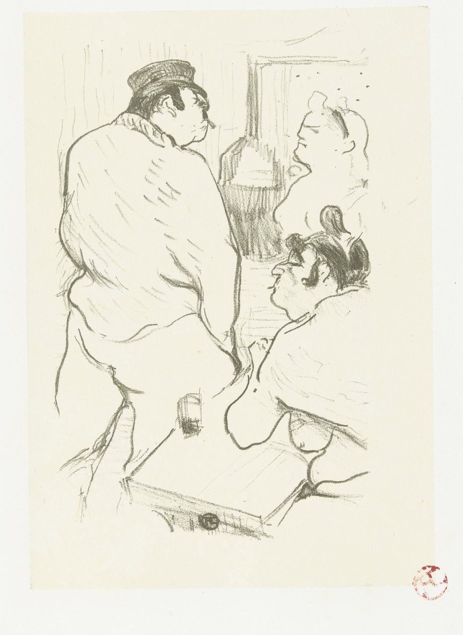 Duas mulheres e um homem em bordel
La Terreur de Grennelle de Henri de Toulouse Lautrec