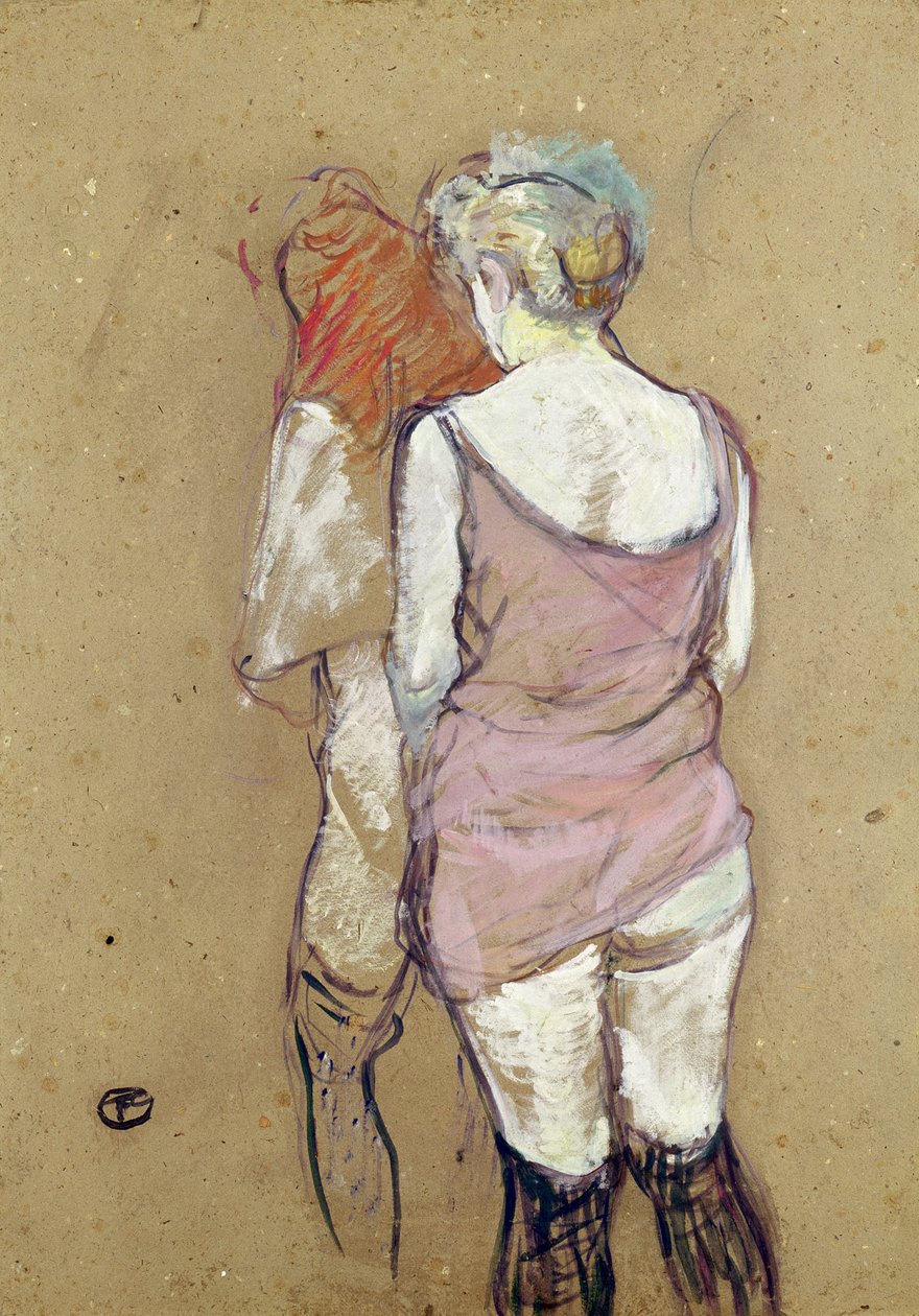 Duas Mulheres Semi-Nus na Maison de la Rue des Moulins de Henri de Toulouse Lautrec