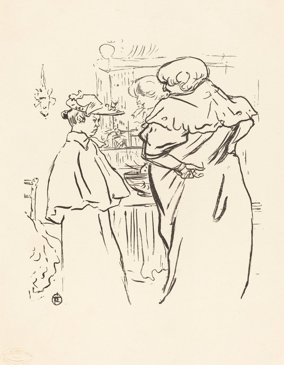 Duas mulheres diante de um espelho de Henri de Toulouse Lautrec