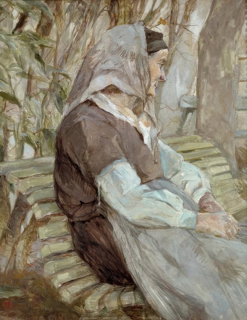 Mulher sentada em um banco em Celeryran de Henri de Toulouse Lautrec